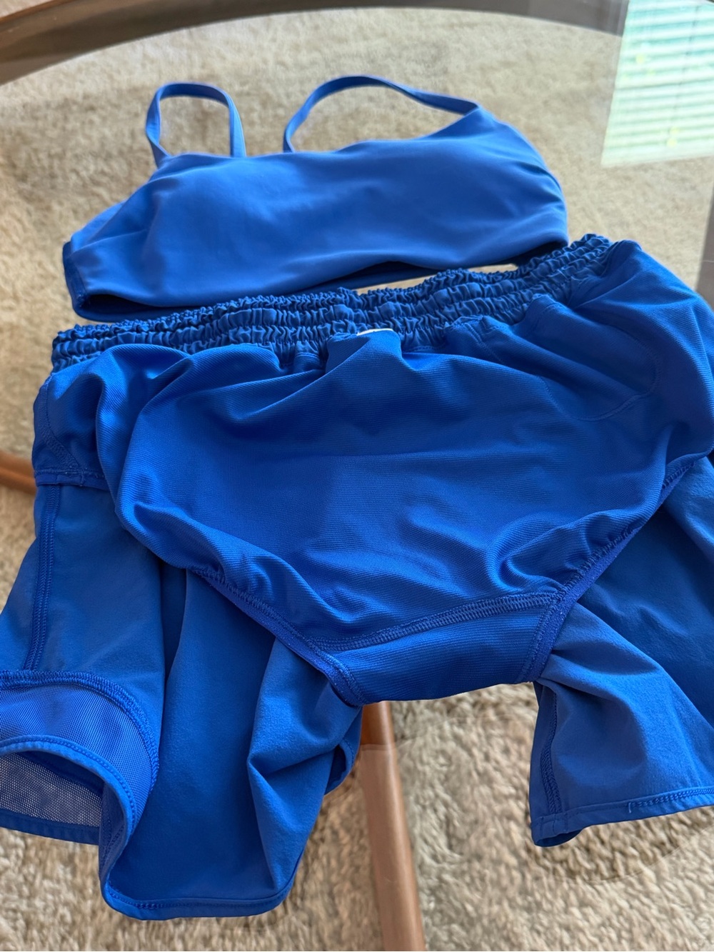 lululemon Cerulean Blue running set. Hottie Hot Shorts & Wunder Train Bra - Picture 5 of 6